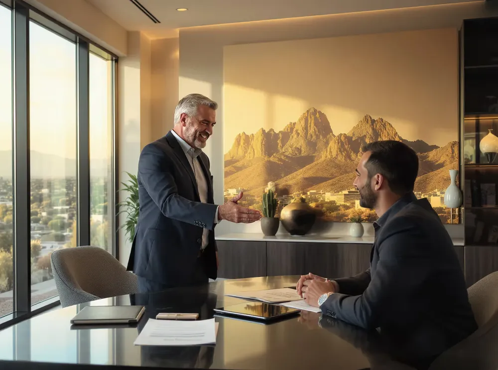 Dominion Private Wealth advisor greeting a client