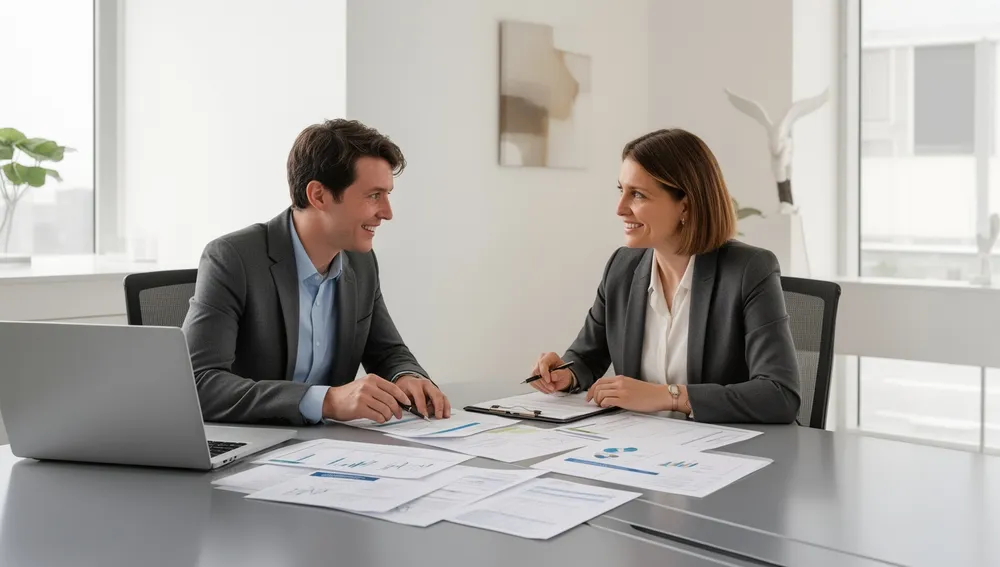 Financial advisor reviewing a charitable planning & philanthropy strategy with a client
