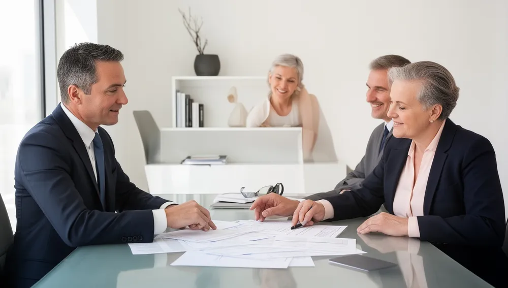 Financial advisor reviewing a estate planning strategy with a client