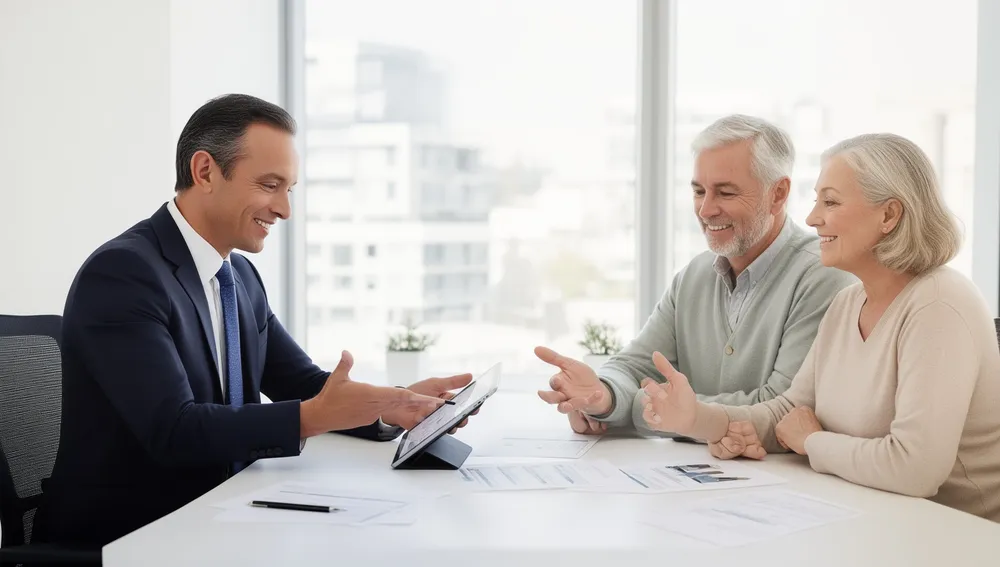 Financial advisor reviewing a financial planning strategy with a client