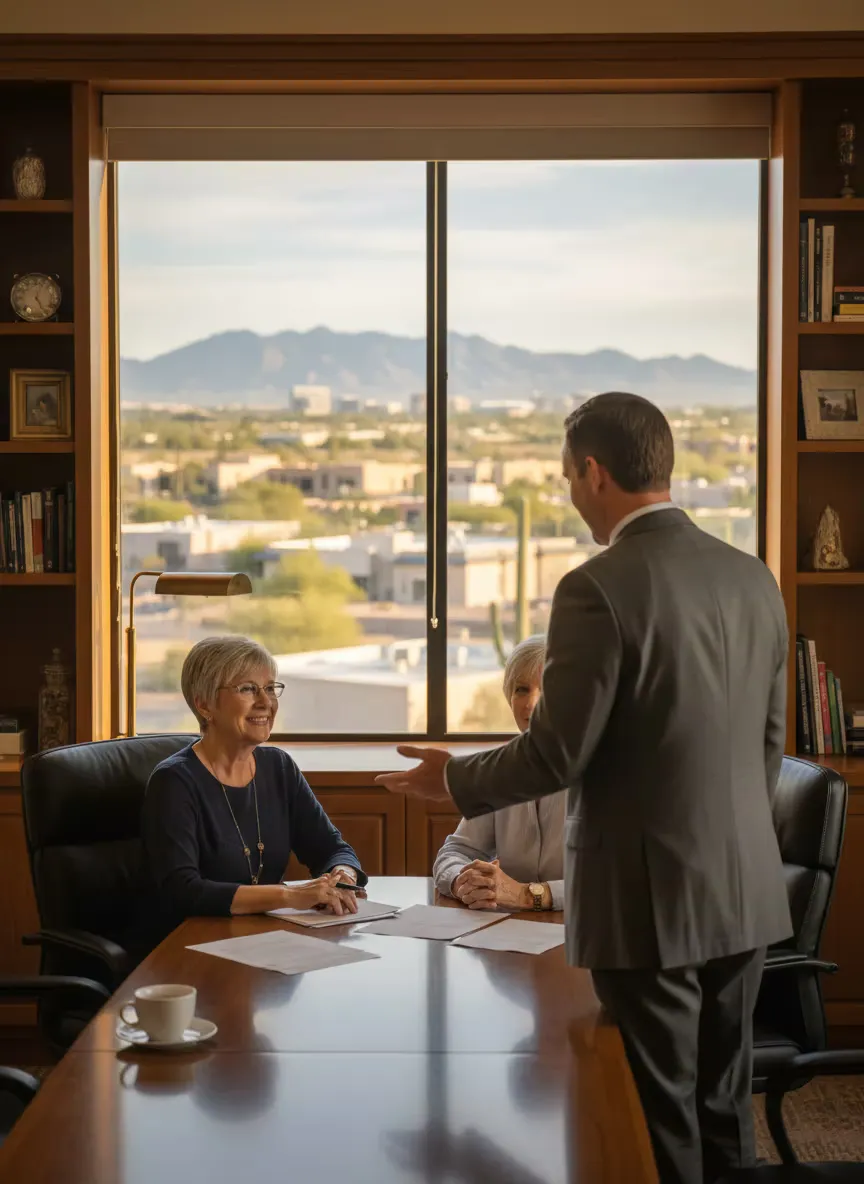 A Dominion Private Wealth advisor explaining a financial plan to clients