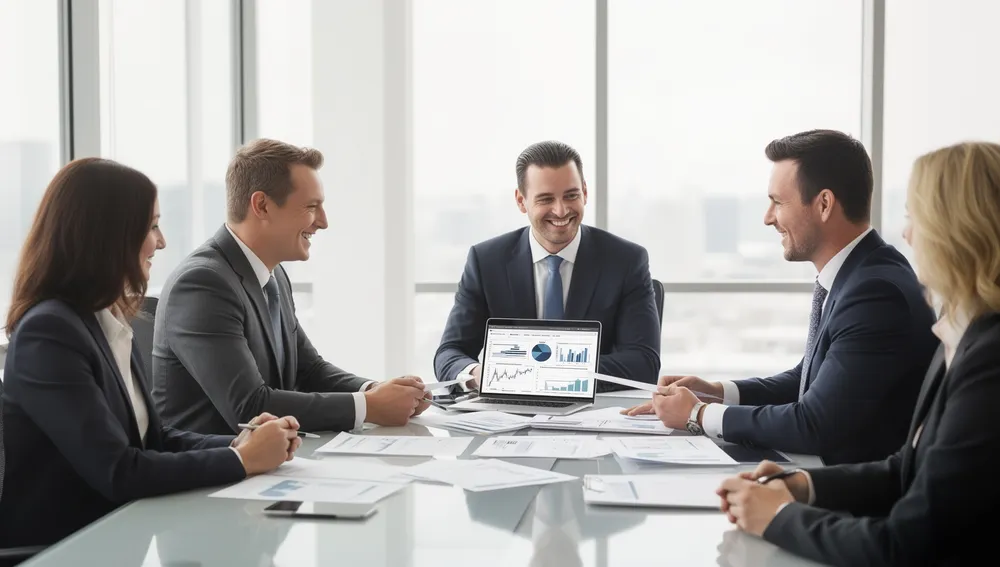 Financial advisor reviewing a wealth management strategy with a client