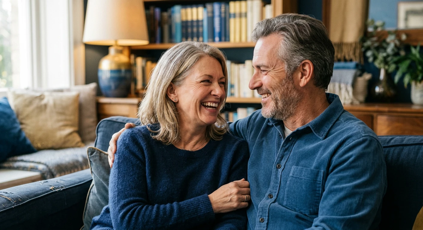 Couple Laughing with financial advisor